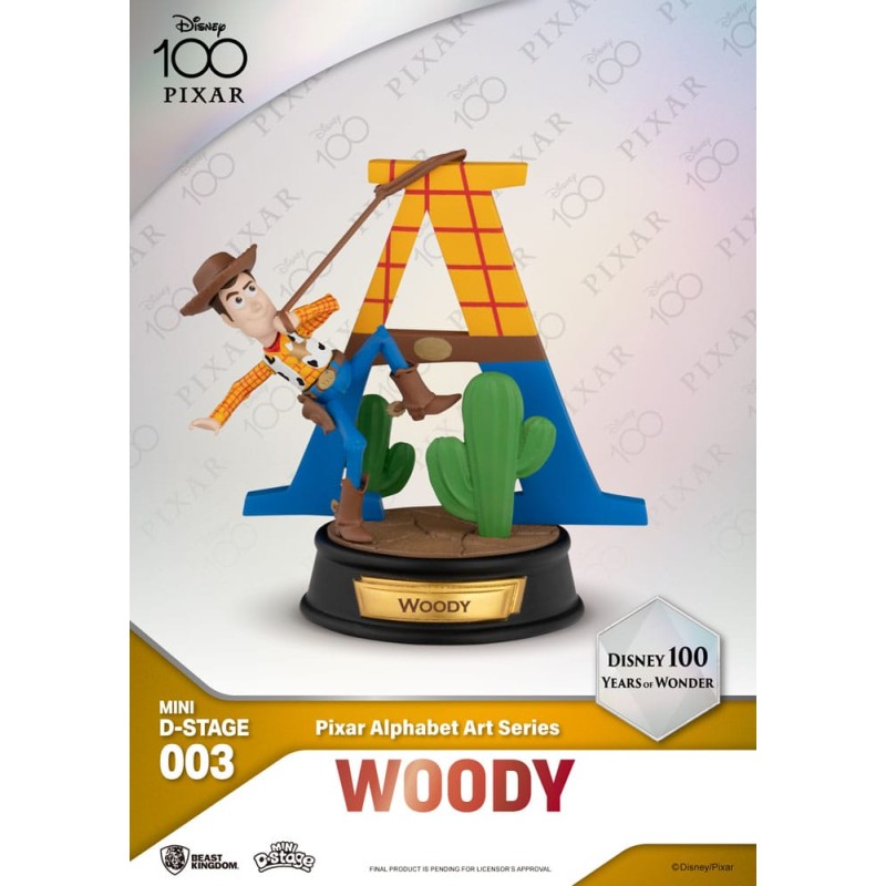 Disney Mini Diorama Stage Statues 6-pack 100 Years of Wonder-Pixar Alphabet Art 10 cm