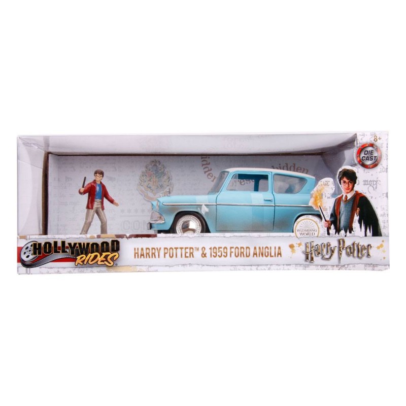 Harry Potter Hollywood Rides Diecast Model 1/24 1959 Ford Anglia with Figure