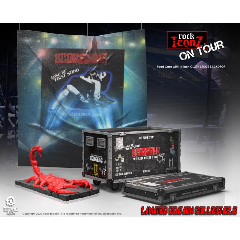 Rock Iconz on Tour: Scorpions - Love at First Sting Road Case with Stage Sign and Stage Backdrop Set