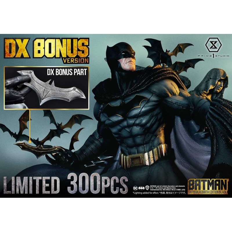 Batman Ultimate Premium Masterline Series Statue 1/4 Batman Rebirth Edition Black Deluxe Bonus Version 71 cm