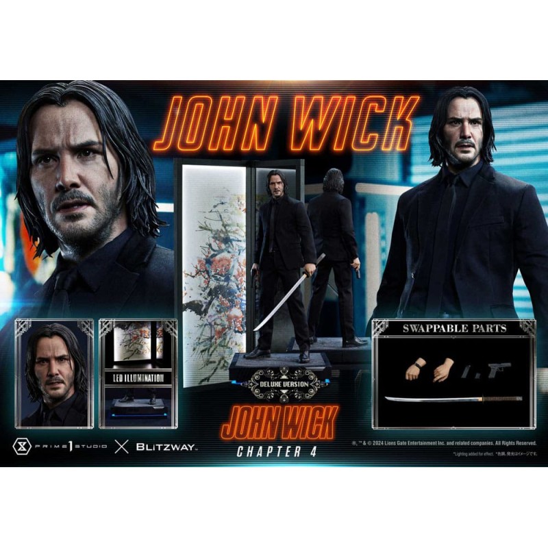 John Wick Chapter 4 Ultimate Premium Masterline Series Statue 1/4 John Wick Deluxe Bonus Version 54 cm