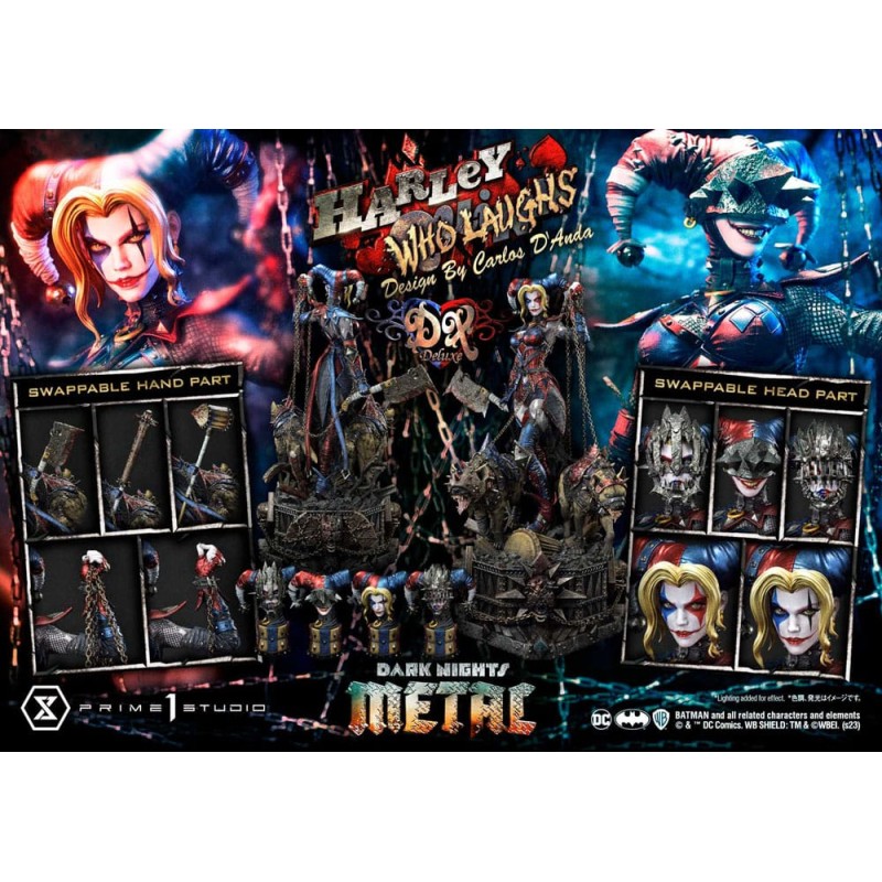 Dark Nights: Metal Museum Masterline Series Statue 1/3 Harley Quinn Who Laughs Concept Design by Caelos D`anda Deluxe Bonus Version 78 cm