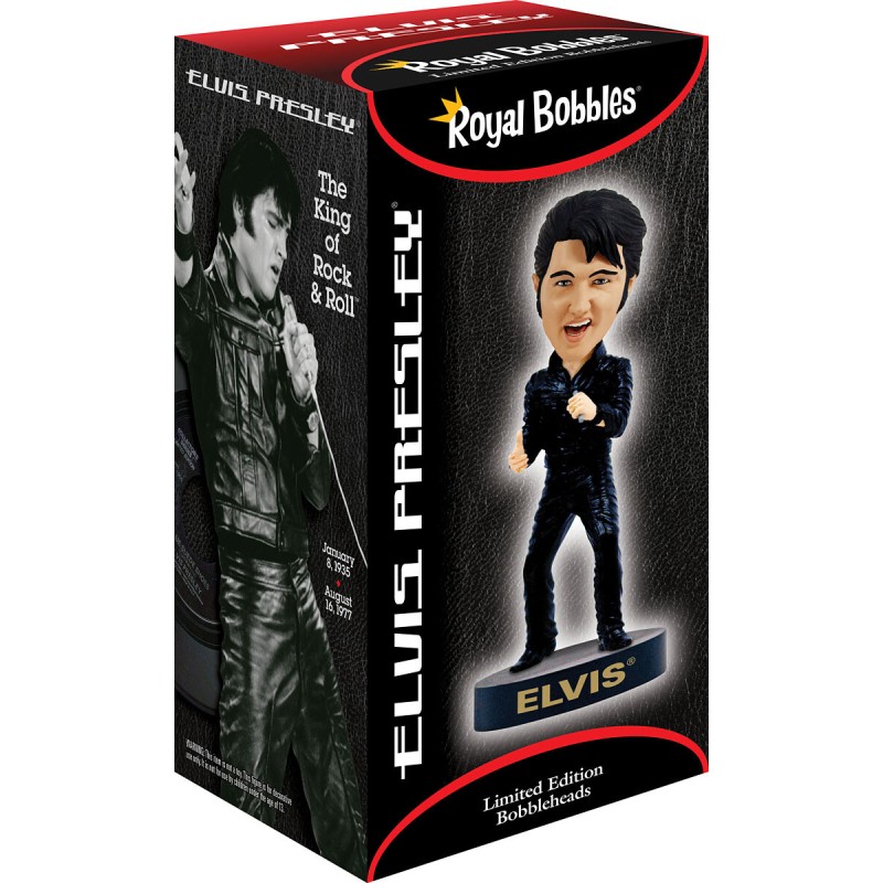 Elvis Black Leather Suit '68 Comeback Bobblehead