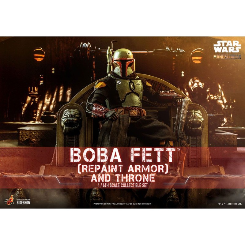 Star Wars The Mandalorian Action Figure 1/6 Boba Fett (Repaint Armor) and Throne 30 cm