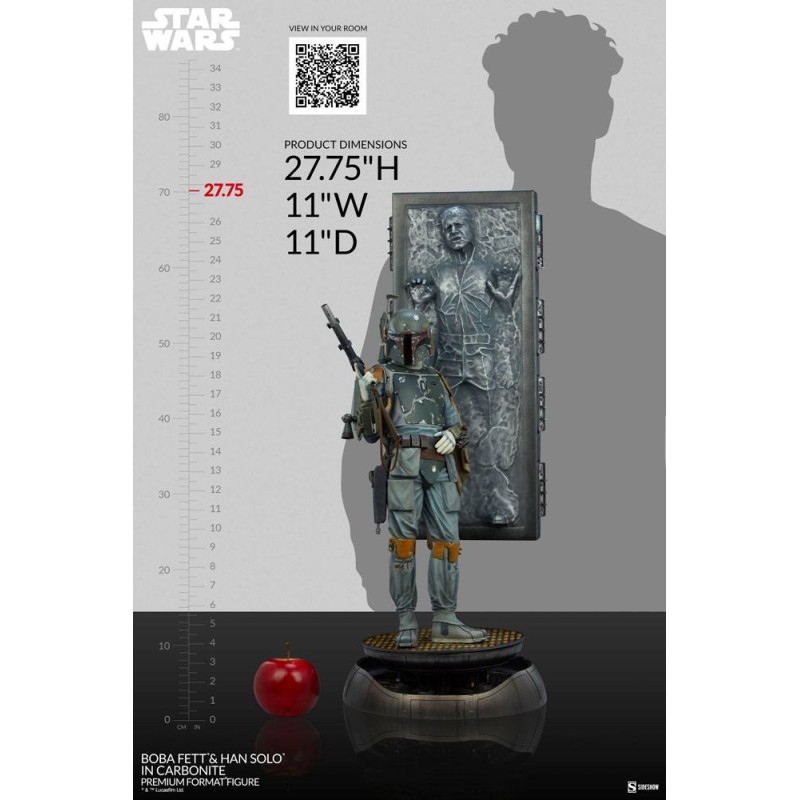 Star Wars Premium Format Statue Boba Fett and Han Solo in Carbonite 70 cm